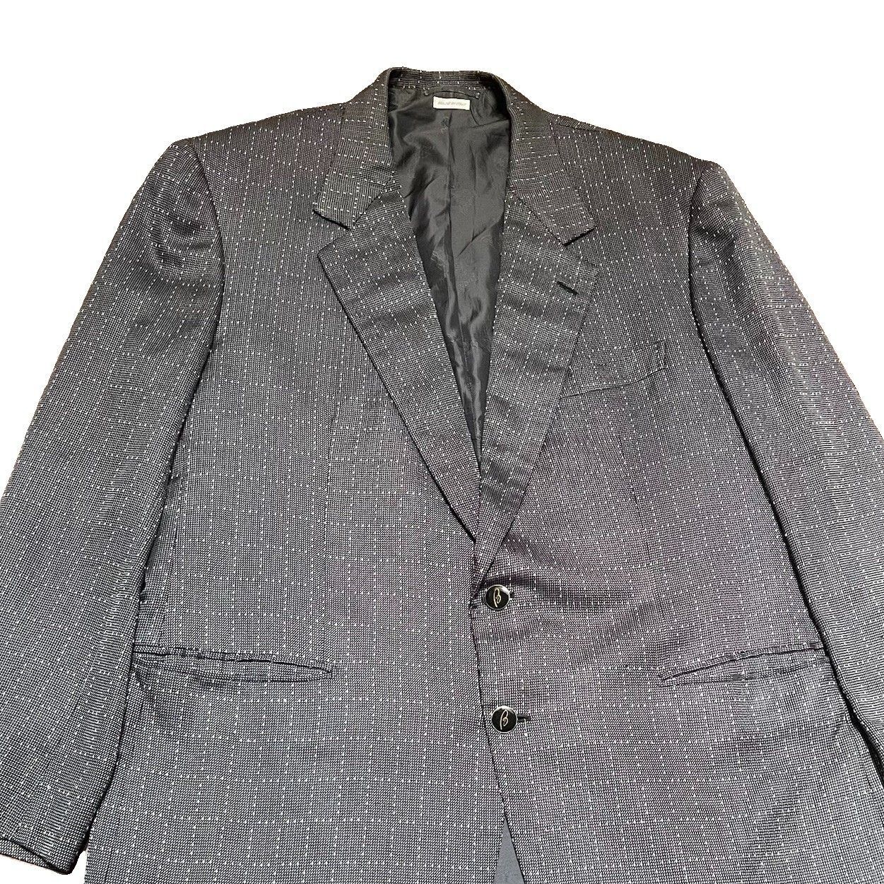 Vtg Brioni Augusto 100% Silk Blazer Jacket Sz 46 R Grey Luxury Tweed Sport Coat